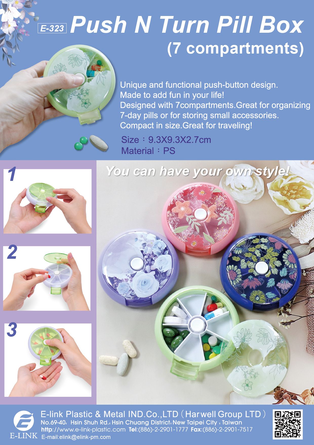 Push and Turn Pill Box